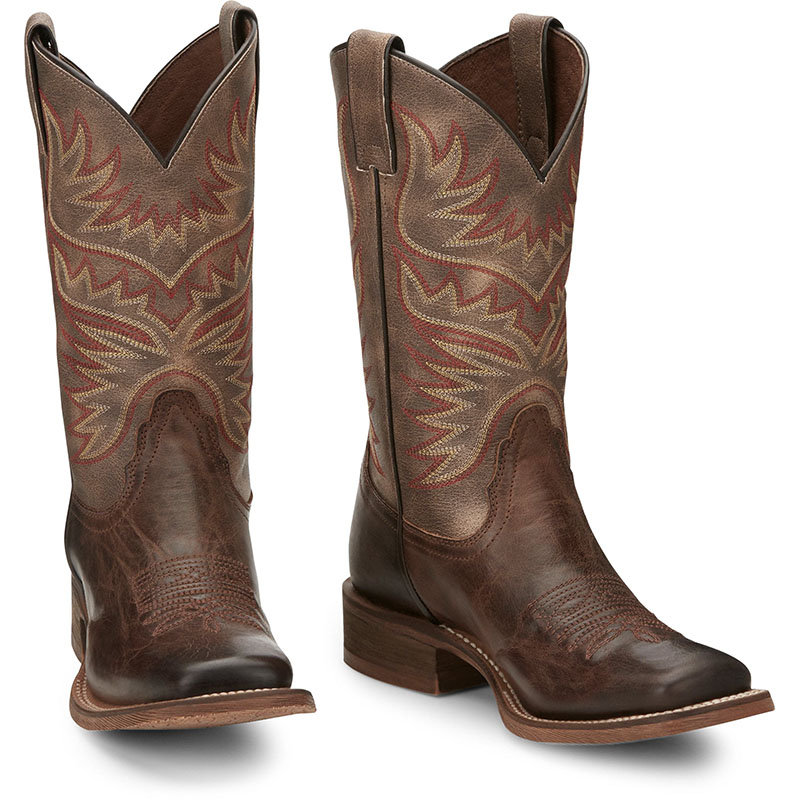 NOCONA | WOMEN'S SIERRA ANTIQUED BROWN SQUARE TOE WESTERN BOOTS HR4501-Antiqued Brown
