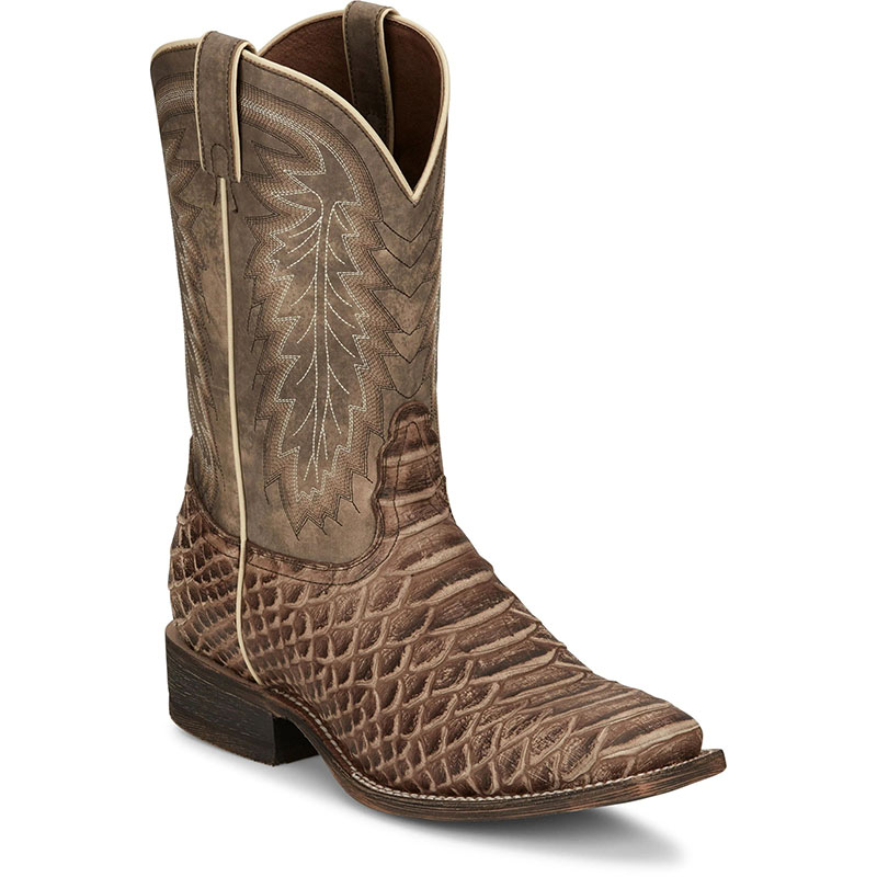NOCONA | MEN'S MESCALERO RUGGED SNAKE PRINT WESTERN BOOTS HR5604-Brown
