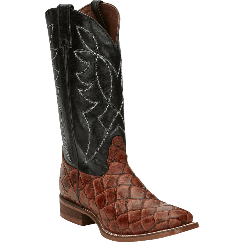 NOCONA | MEN'S GO ROUND COGNAC PIRARUCU PRINT WESTERN BOOT NB5548-Cognac
