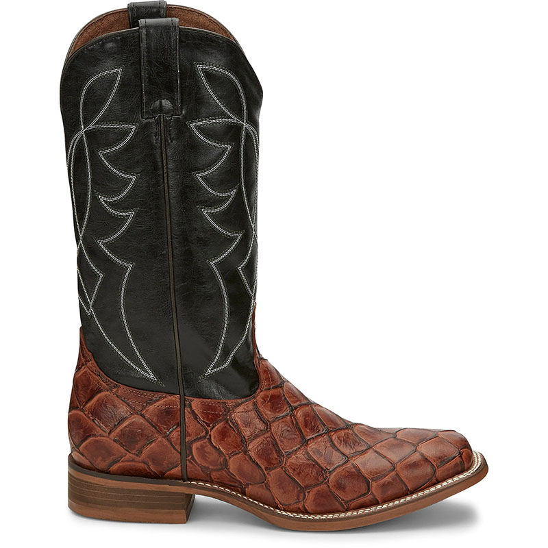 NOCONA | MEN'S GO ROUND COGNAC PIRARUCU PRINT WESTERN BOOT NB5548-Cognac