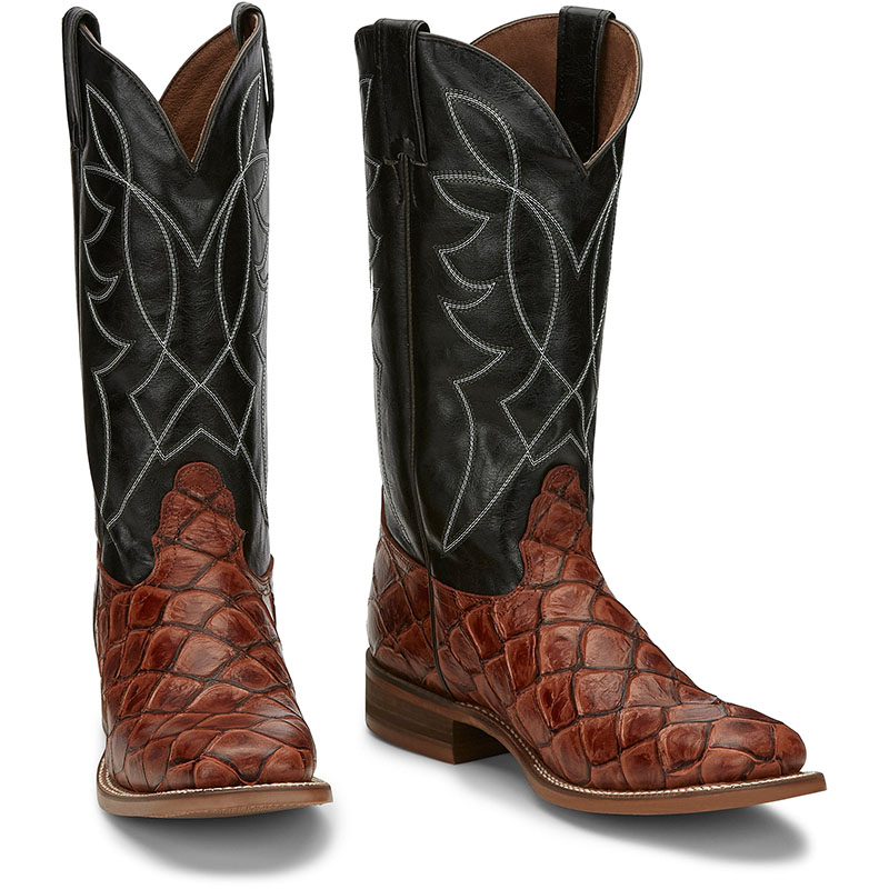 NOCONA | MEN'S GO ROUND COGNAC PIRARUCU PRINT WESTERN BOOT NB5548-Cognac