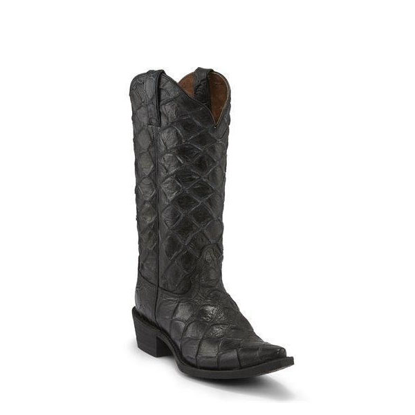 NOCONA | WOMEN'S POSH BESSIE BLACK EXOTIC FISH SCALE PRINT FASHION BOOTS NL7060-Black