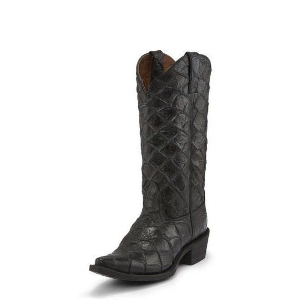 NOCONA | WOMEN'S POSH BESSIE BLACK EXOTIC FISH SCALE PRINT FASHION BOOTS NL7060-Black